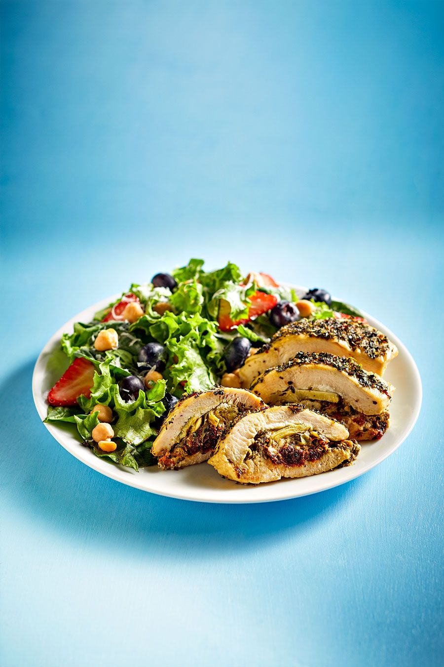 Stuffed Chicken with Garbanzo Berry Salad