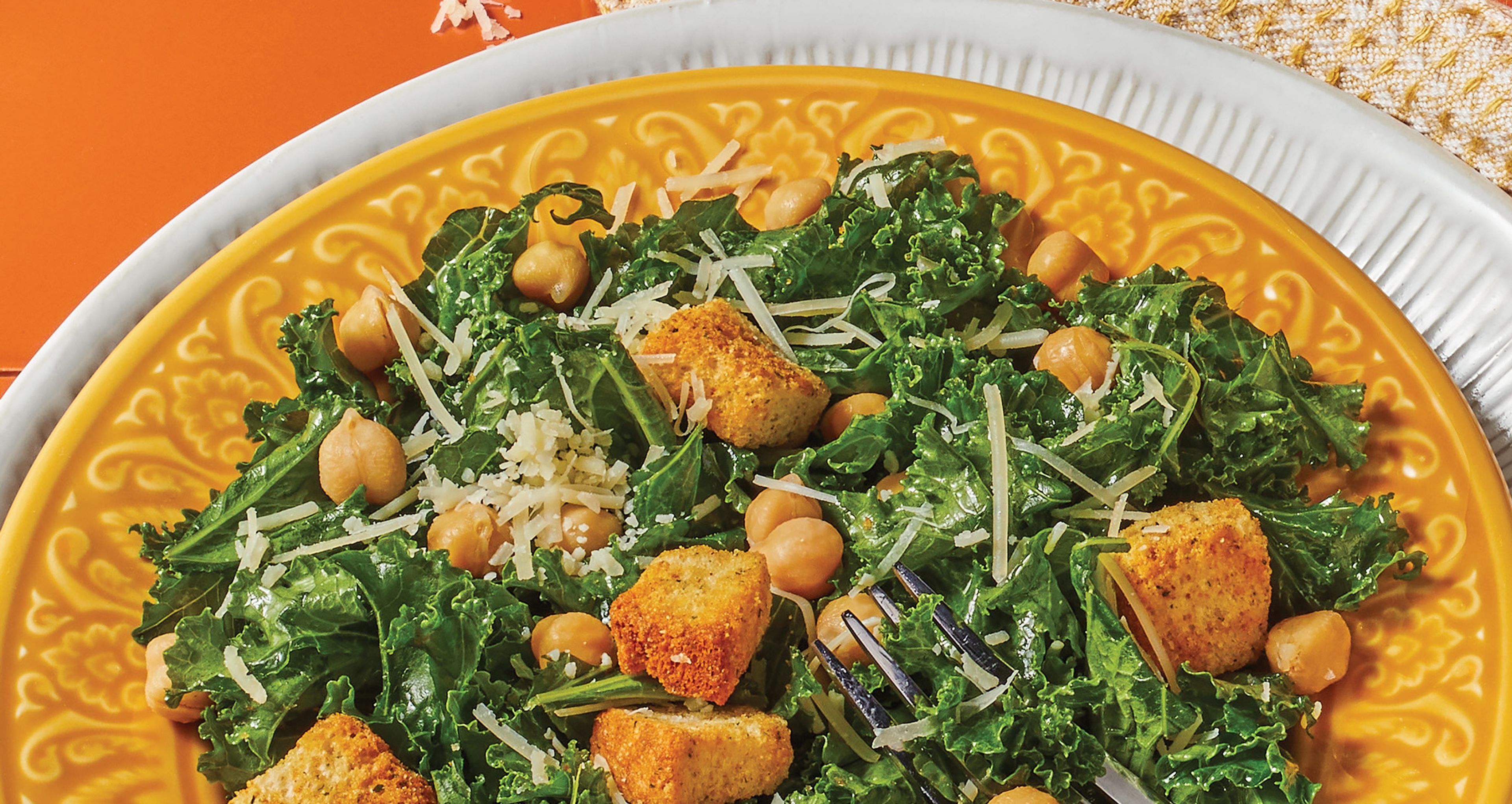 Lemon-Parm Kale Salad with Tofu Dressing