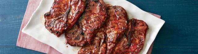 Grilled Pork Steaks with Horseradish Cream