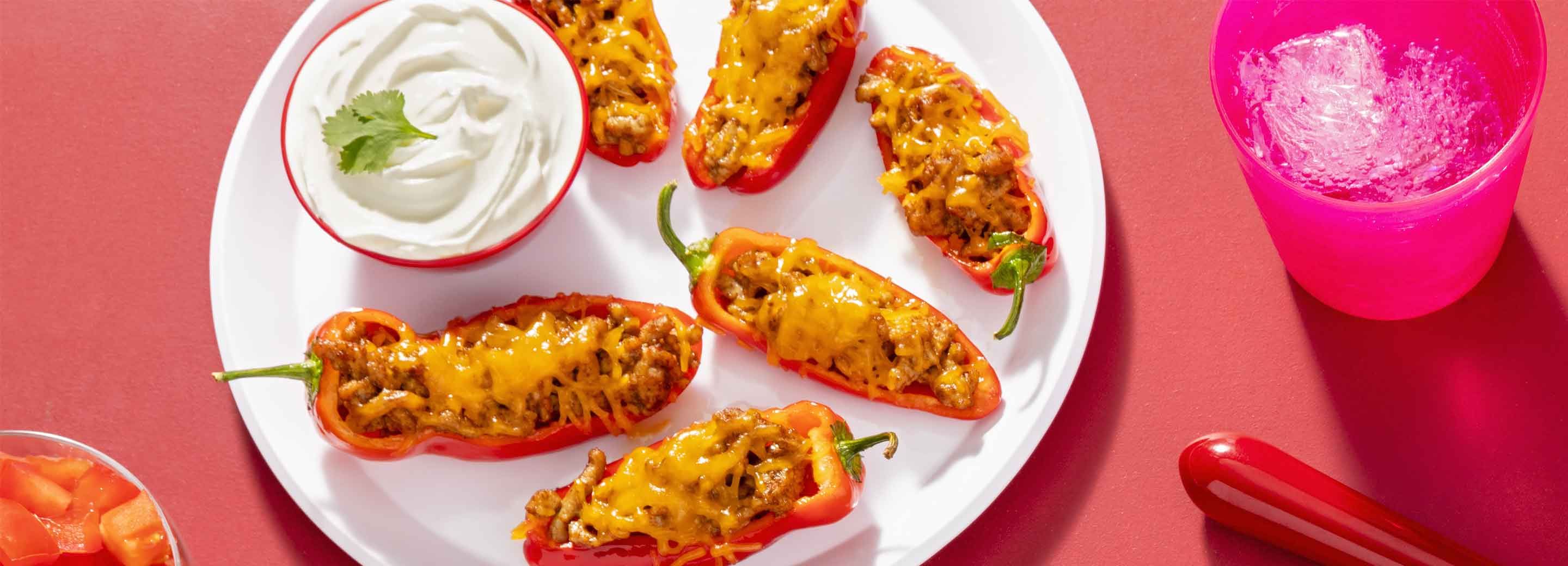 Red Pepper Taco Boats