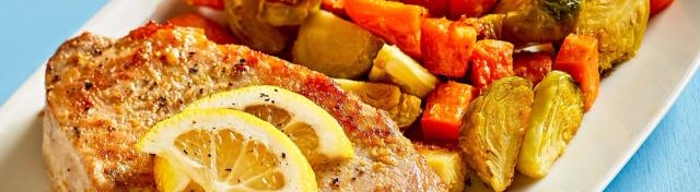 Lemon-Dijon Pork Sheet-Pan Supper