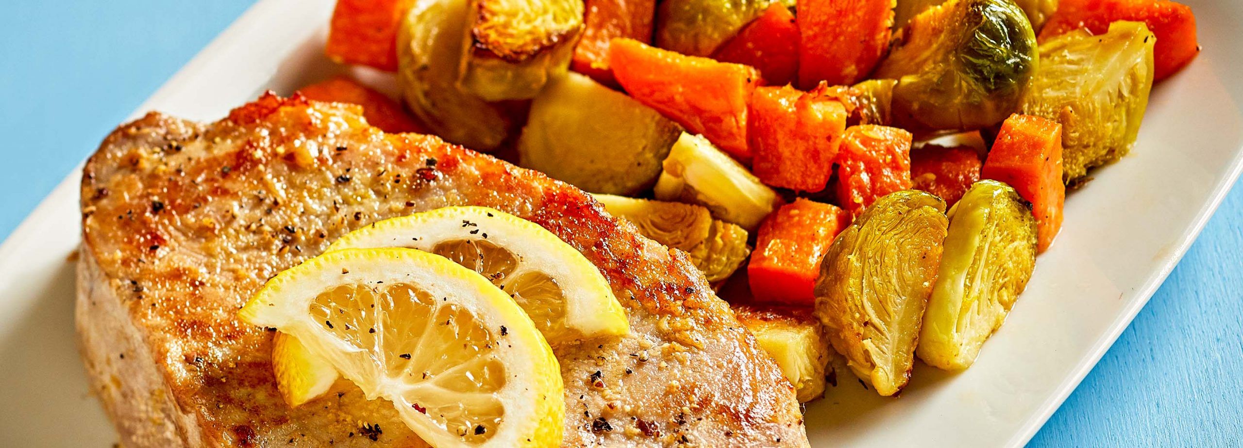 Lemon-Dijon Pork Sheet-Pan Supper | Schnucks