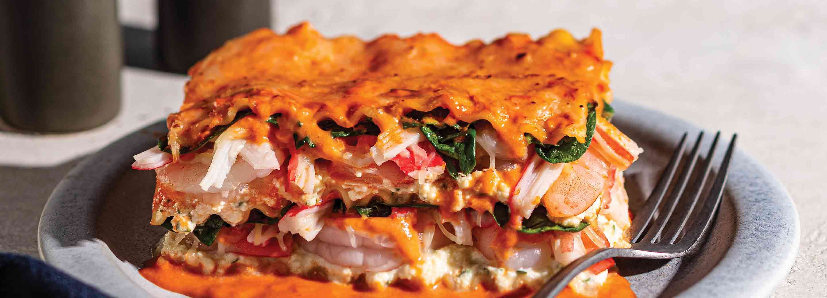 Seafood & Spinach Lasagna Alla Vodka