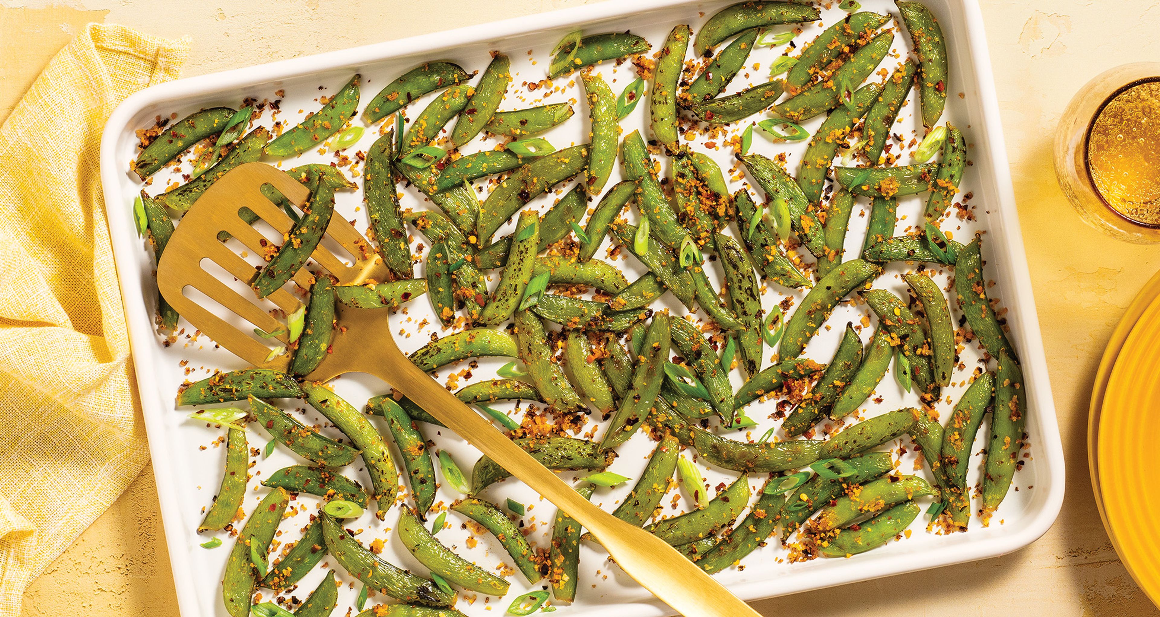 Spicy Roasted Snap Peas