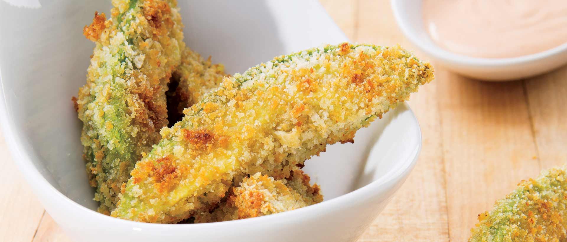 Avocado Fries with Sriracha Dip