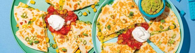 Cheesy Corn & Zucchini Quesadillas
