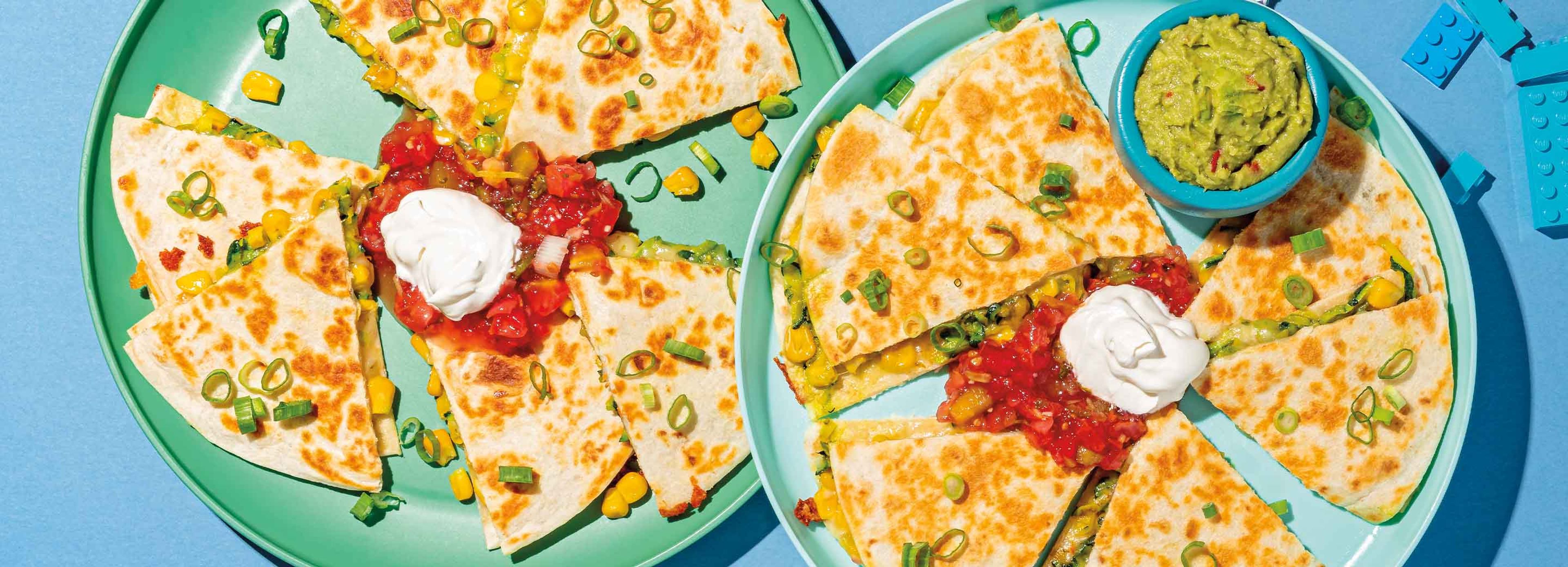 Cheesy Corn & Zucchini Quesadillas