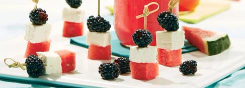 Sweet and Savory Watermelon Skewers