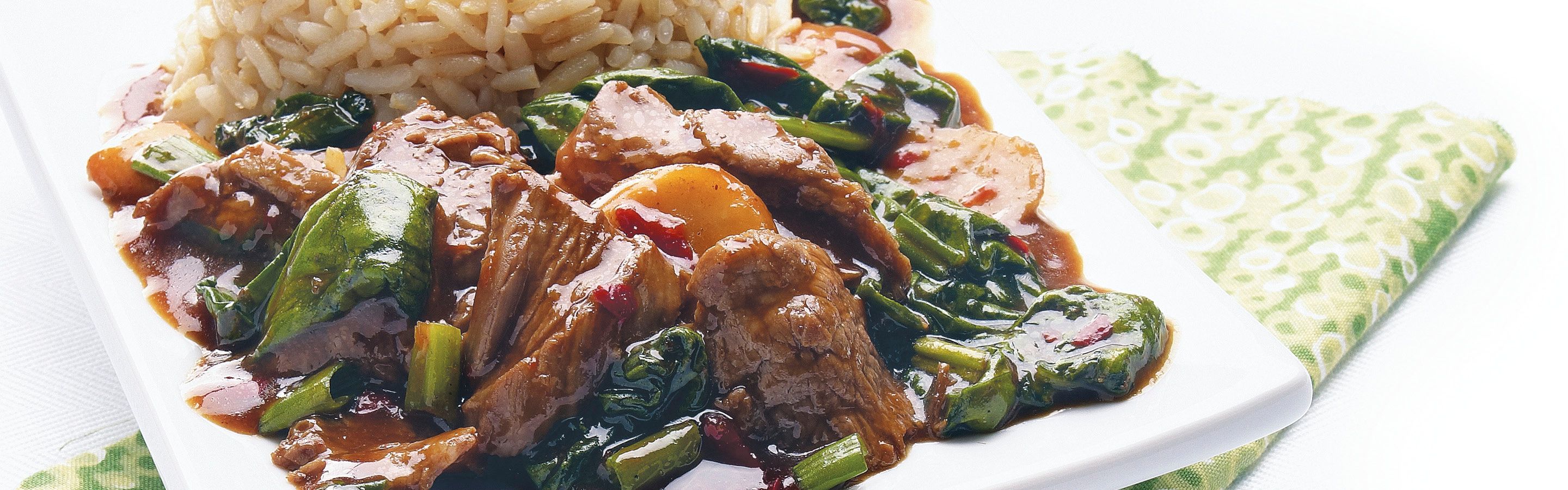 Spicy Beef & Spinach Stir-Fry | Schnucks