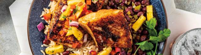 Caribbean-Style Halibut Bowls With Pineapple Salsa