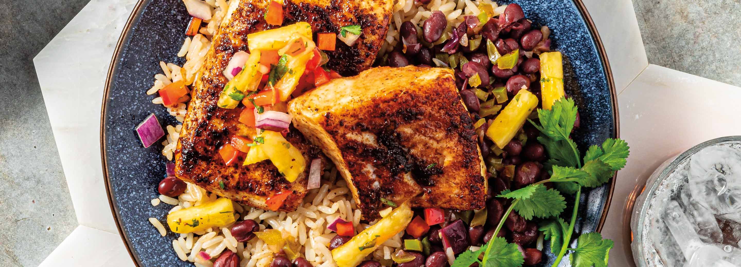 CaribbeanStyle Halibut Bowls With Pineapple Salsa Schnucks