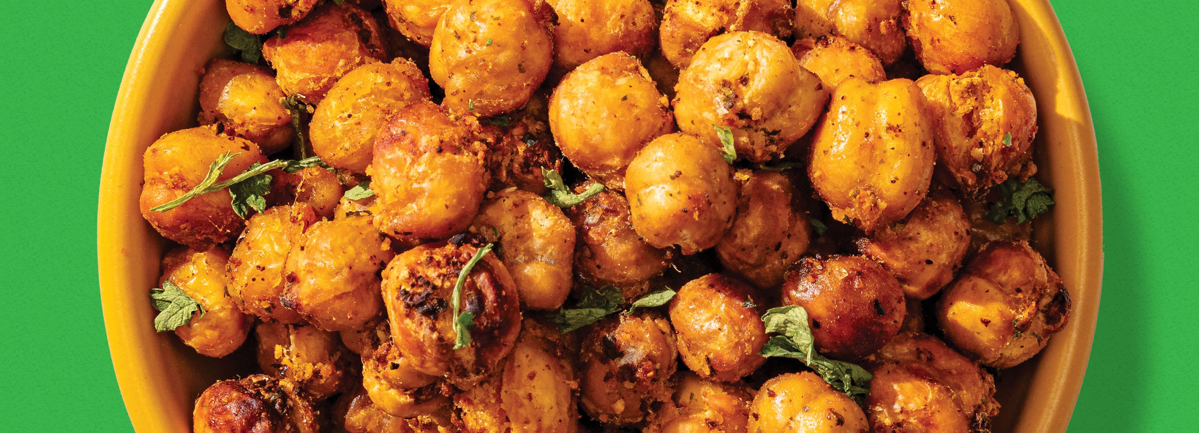 Garlic Herb Crispy Roasted Chickpeas