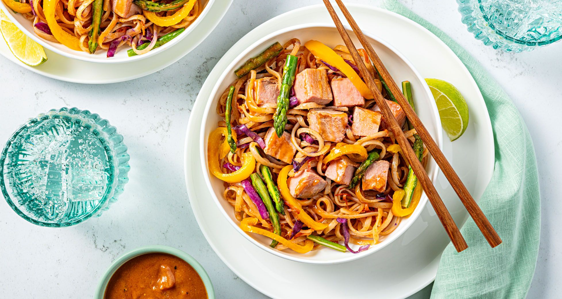 Hawaiian-Inspired Pork Tenderloin with Peanut Noodles