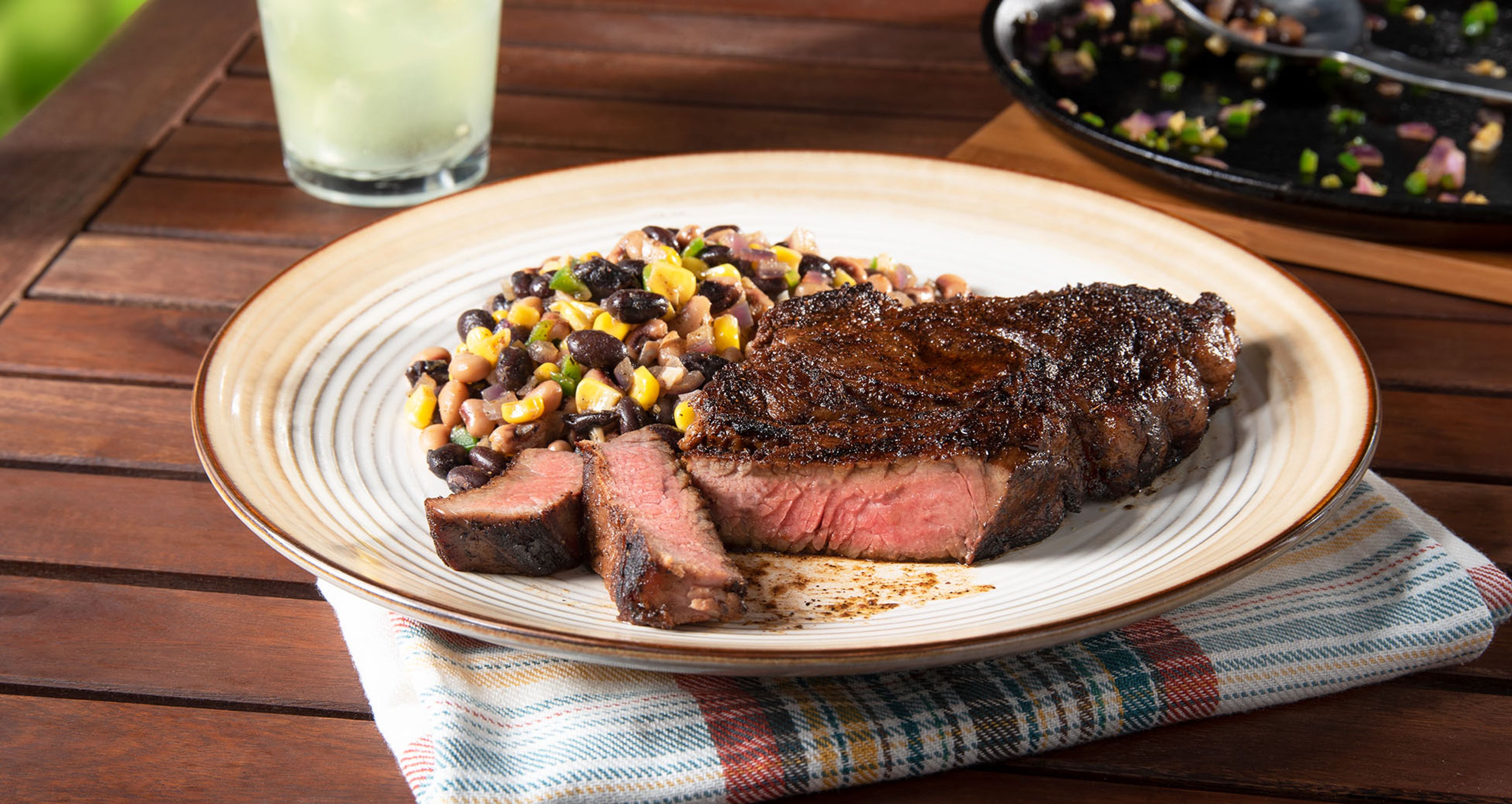 Blackened Chuck Steak with Texas Caviar