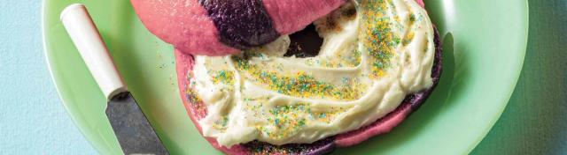 Pastel Bagels with Cream Cheese Frosting