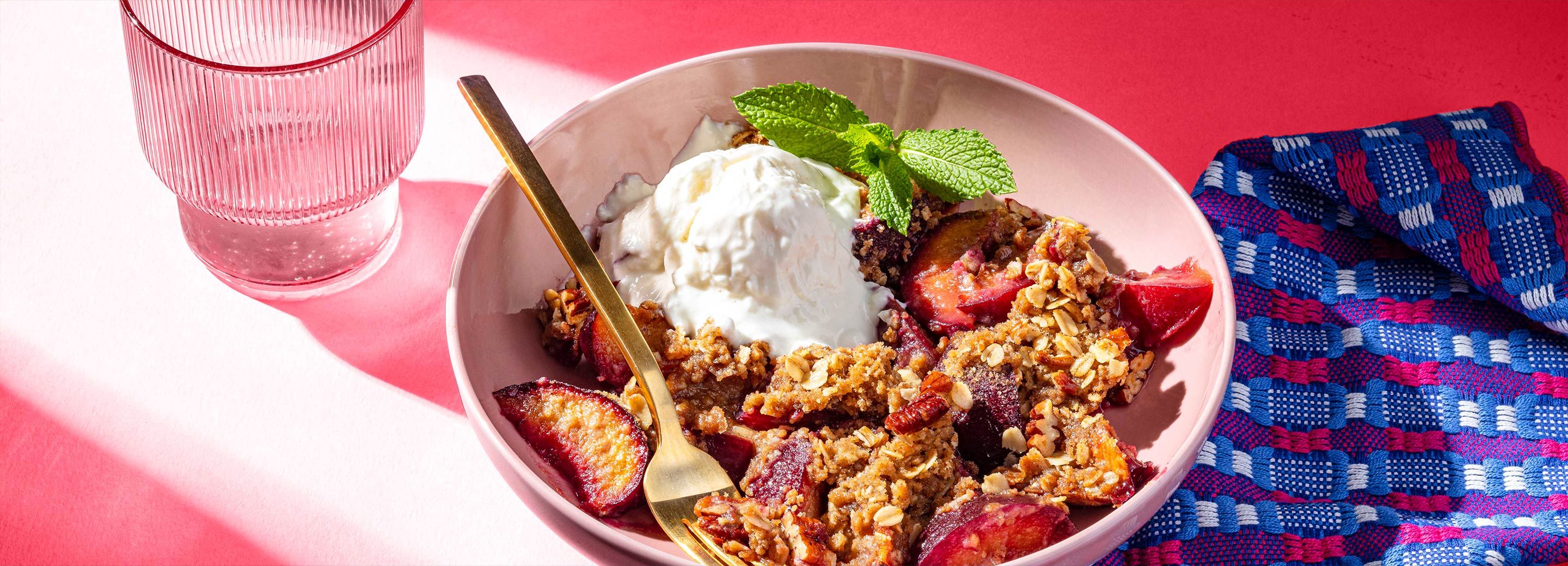 Plum Crisp with Greek Frozen Yogurt | Schnucks