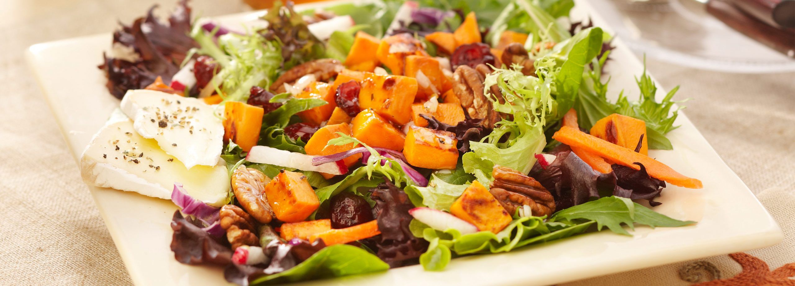 Sweet Potato, Garden Vegetable and Field Greens Salad with Maple Vinaigrette | Schnucks