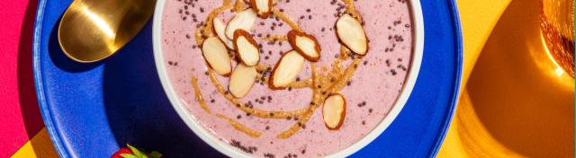Strawberry Almond Butter Smoothie Bowl
