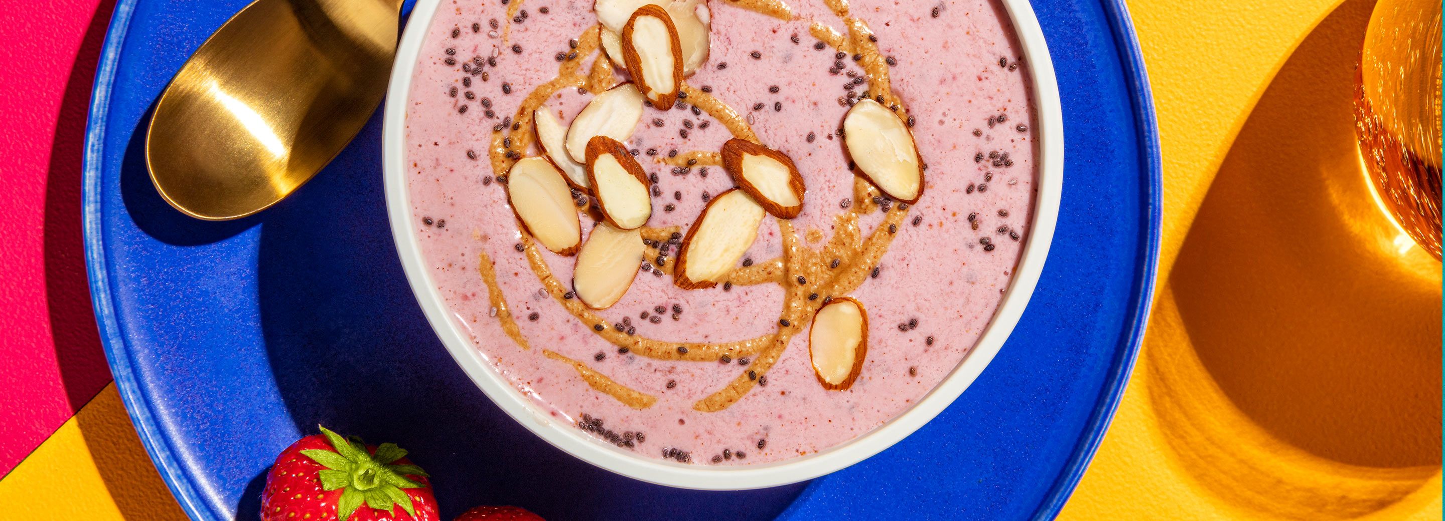 Strawberry Almond Butter Smoothie Bowl