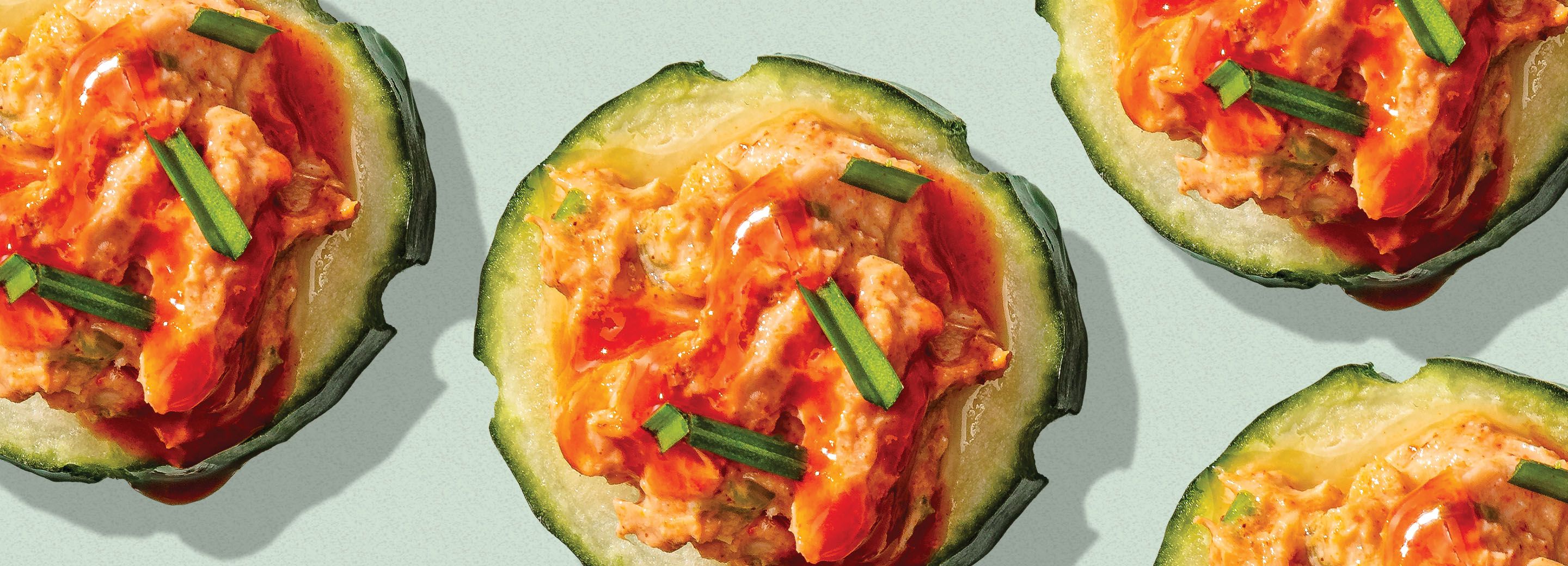 Spicy Tuna Cucumber Bites