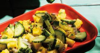 Cucumber-Pineapple Tropical Crunch Salad