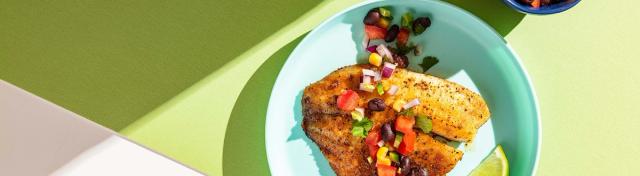 Pan Seared Tilapia with Corn and Black Bean Salsa