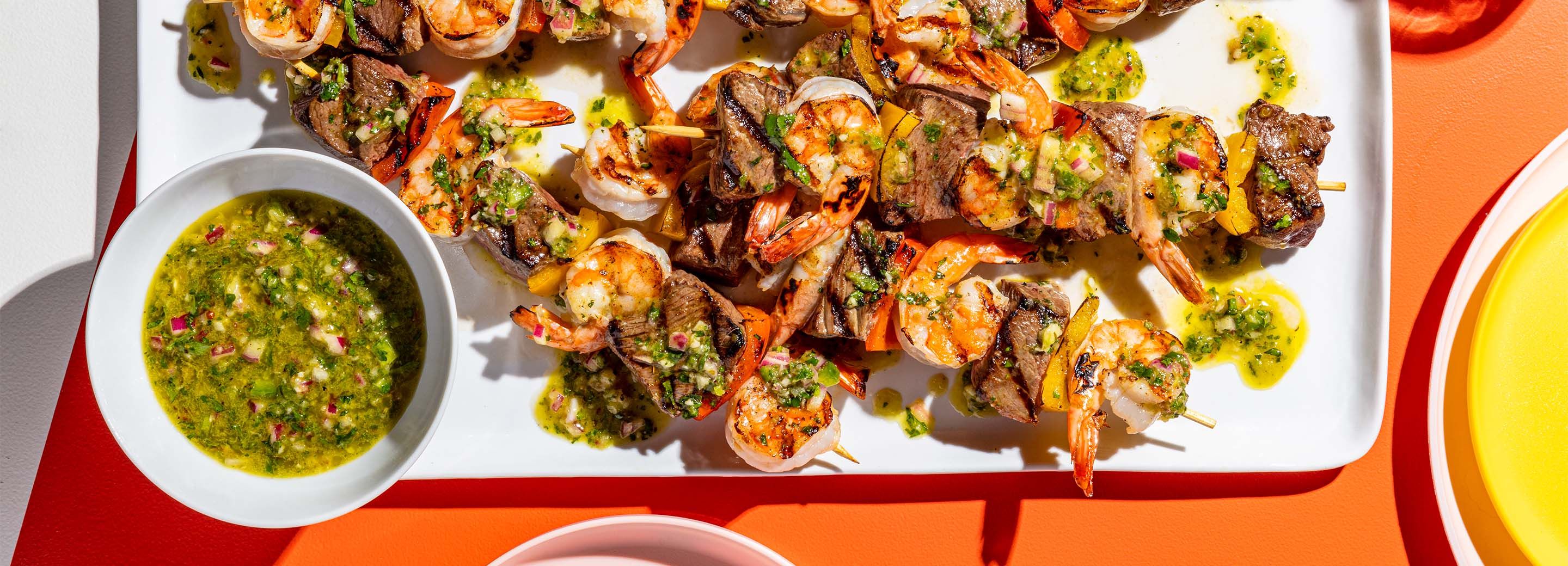 Surf and Turf Kabobs with Chimichurri