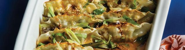 baked dumplings in casserole dish