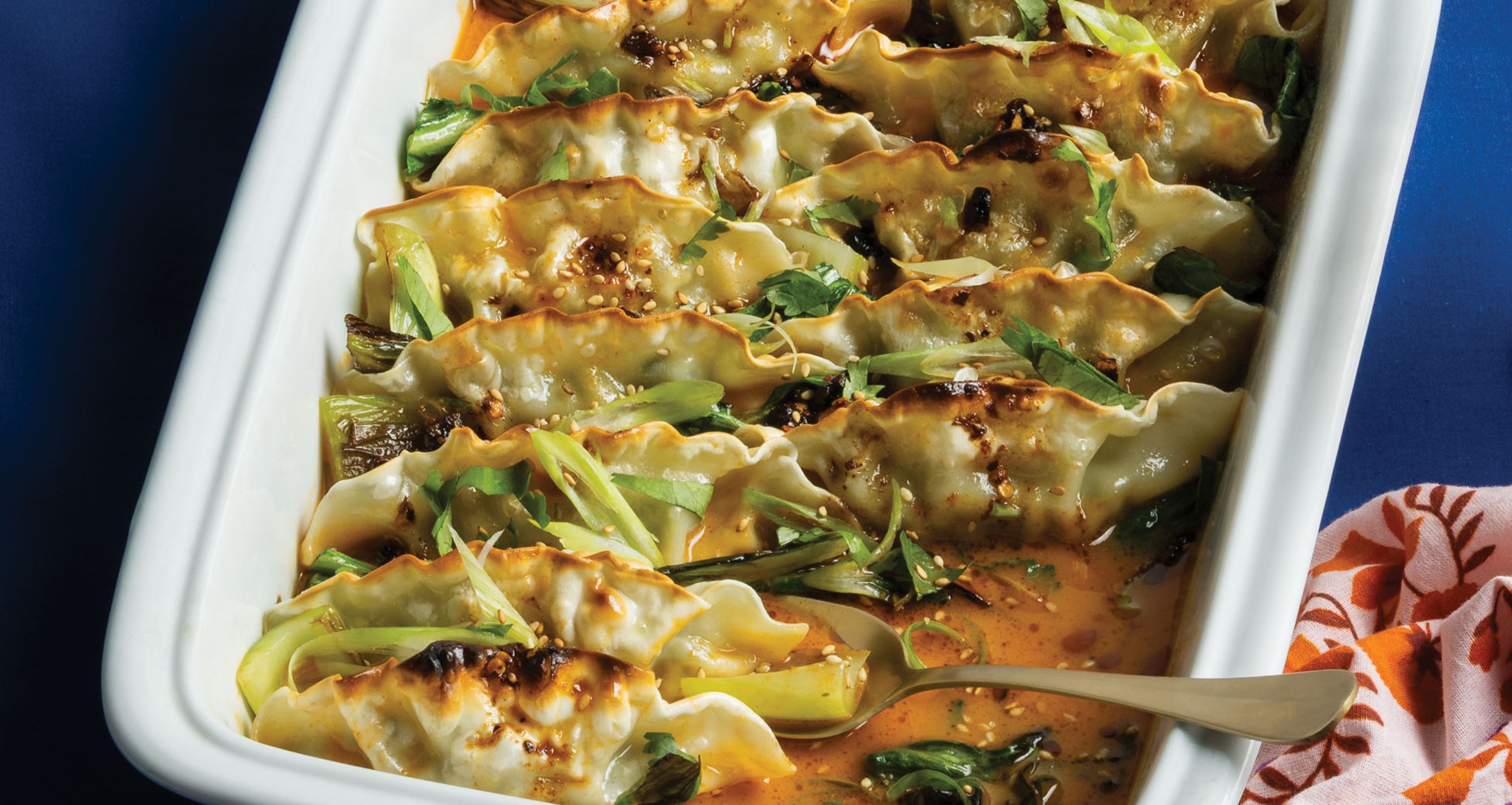 baked dumplings in casserole dish