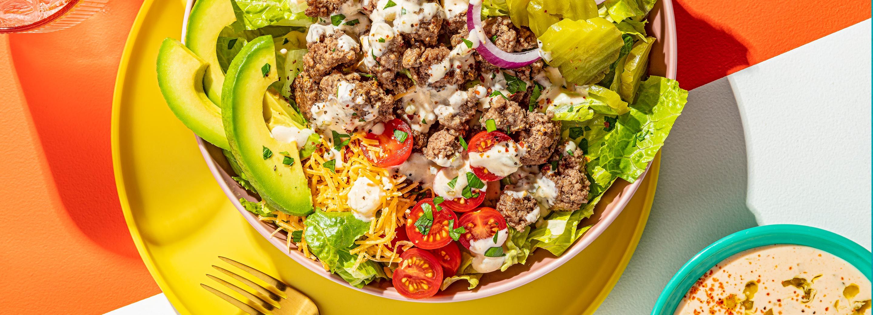 Zesty Burger Bowl with Special Sauce