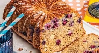 Cottage Cheese Banana Bread with Blueberries