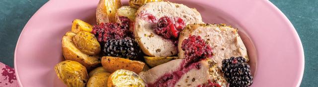 Blackberry Glazed Pork With Crispy Potatoes