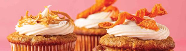 Pineapple & Carrot Cupcakes with Candied Carrots