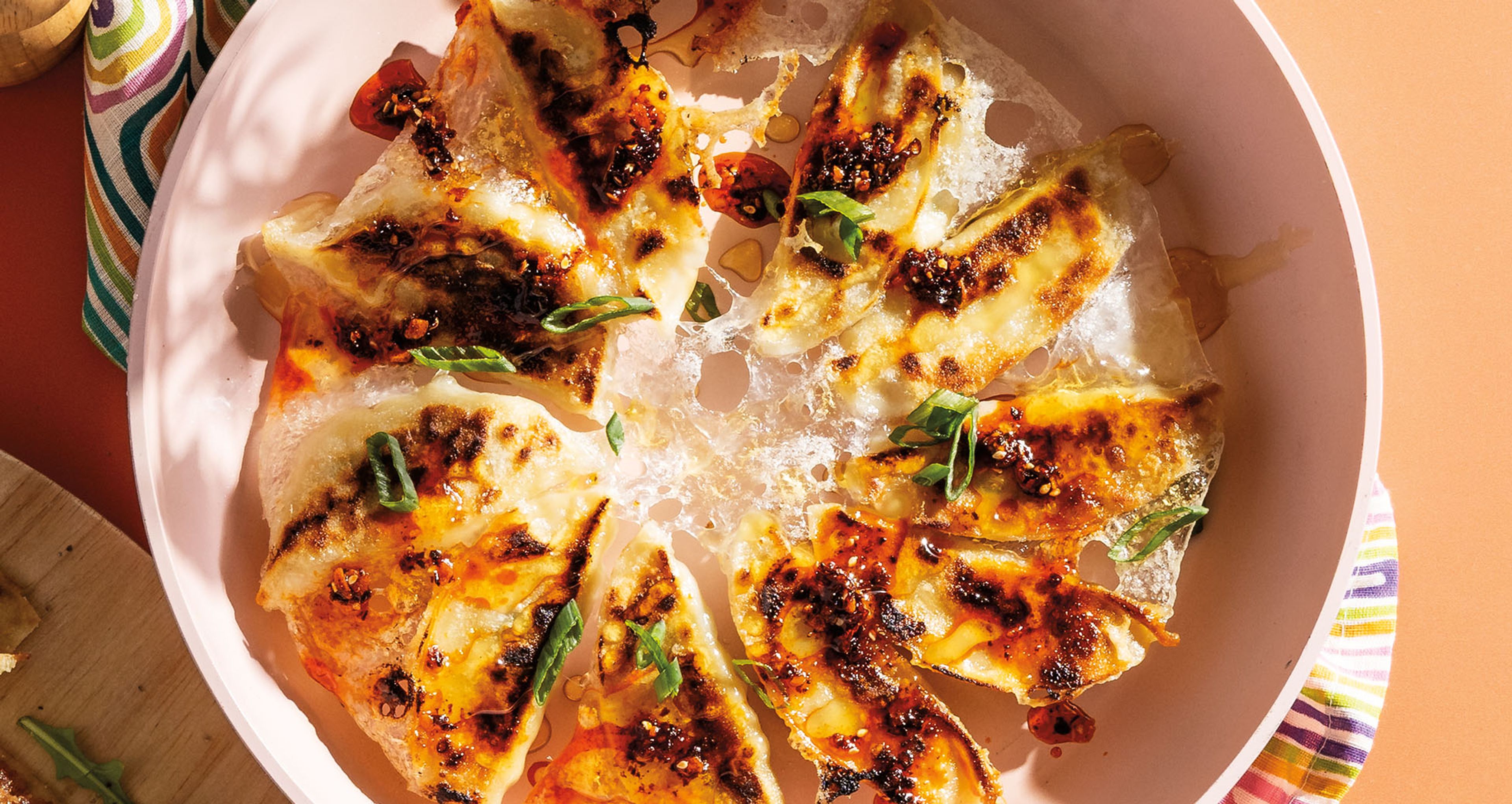 Hot Honey Skillet Pot Stickers
