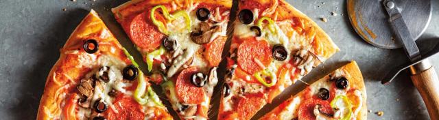 Homemade Pizza with Pepperoni and Veggies