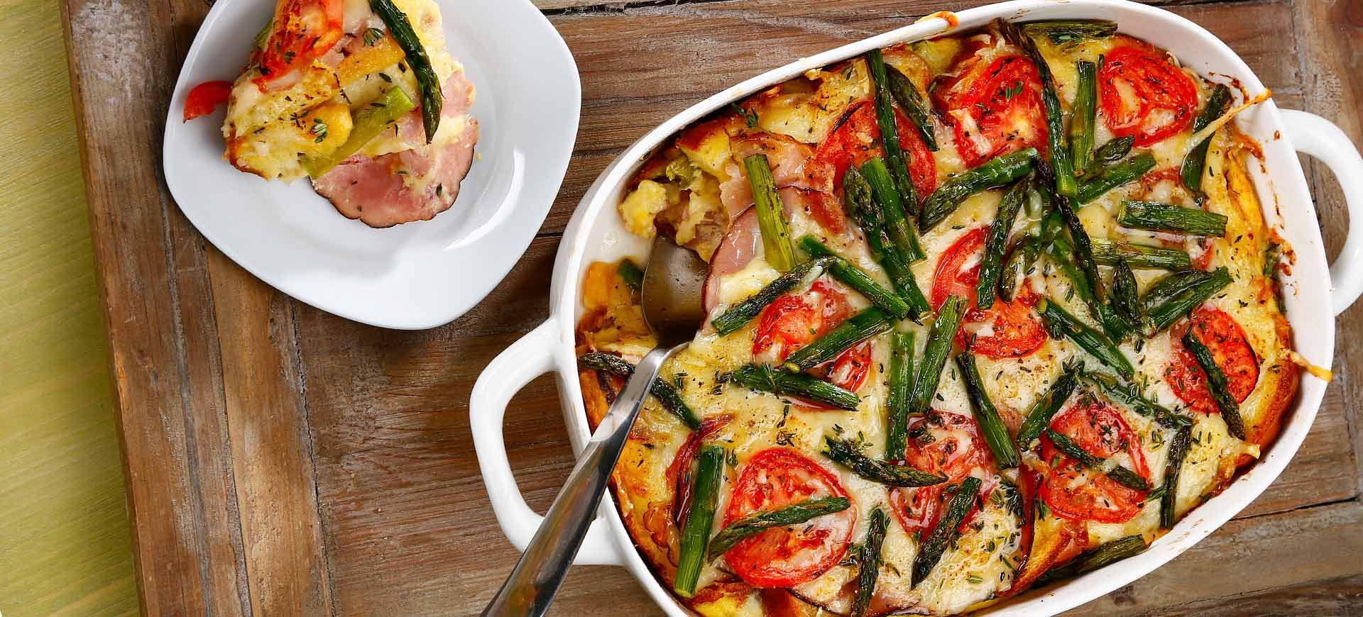 Ham, Asparagus & Gruyère Strata