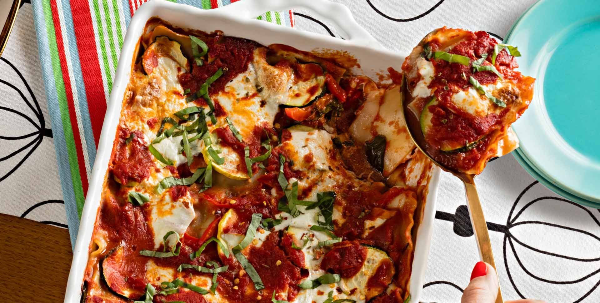 Zucchini and Red Pepper Lasagna