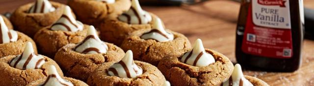 White Chocolate Kissed Gingerbread Cookies