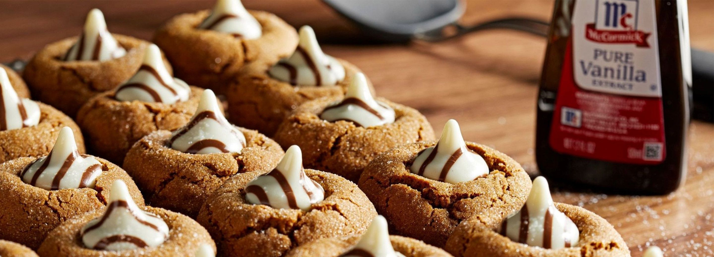White Chocolate Kissed Gingerbread Cookies