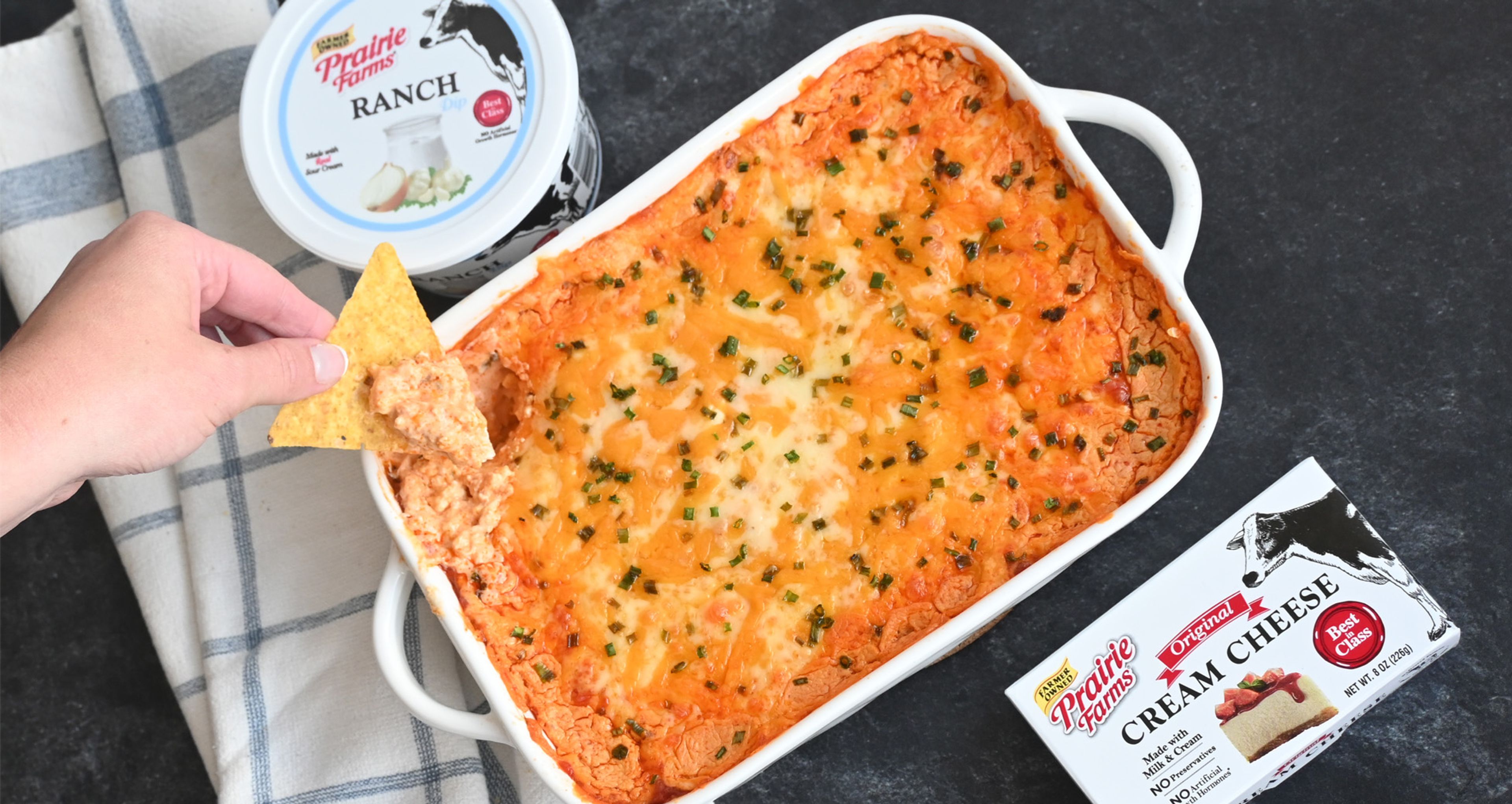 Spicy Buffalo Ranch Chicken Dip
