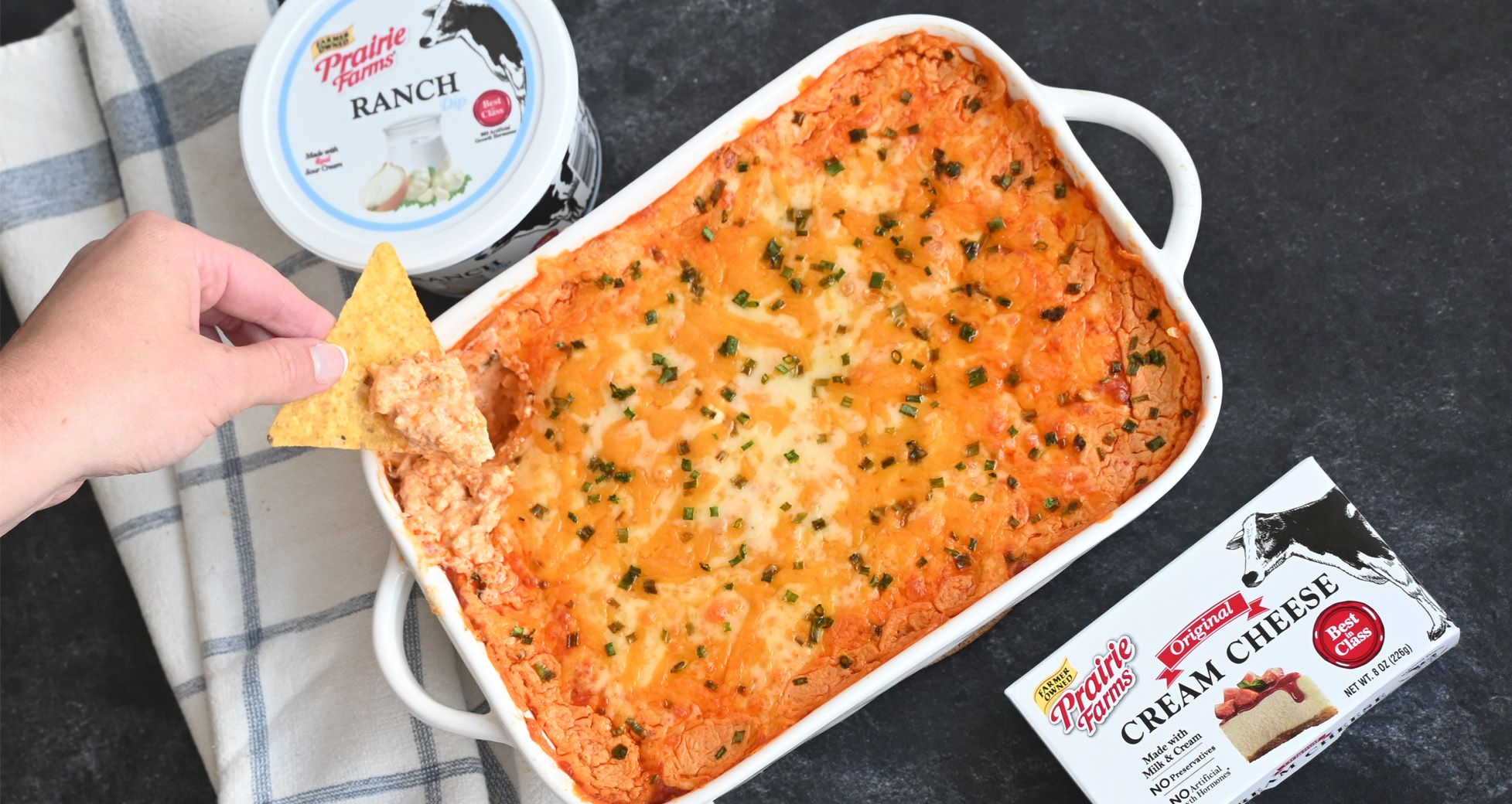 buffalo chicken dip with ranch dressing and cream cheese Prepared to Party Buffalo Ranch Chicken Dip  Mrs. Gerry's Kitchen