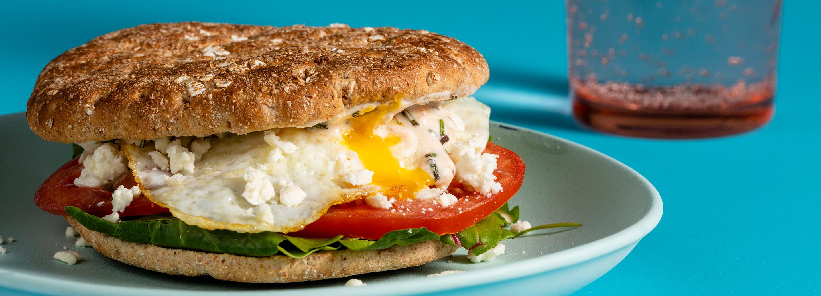 Egg Sandwich with Tomato, Feta & Rosemary Yogurt Aioli | Schnucks