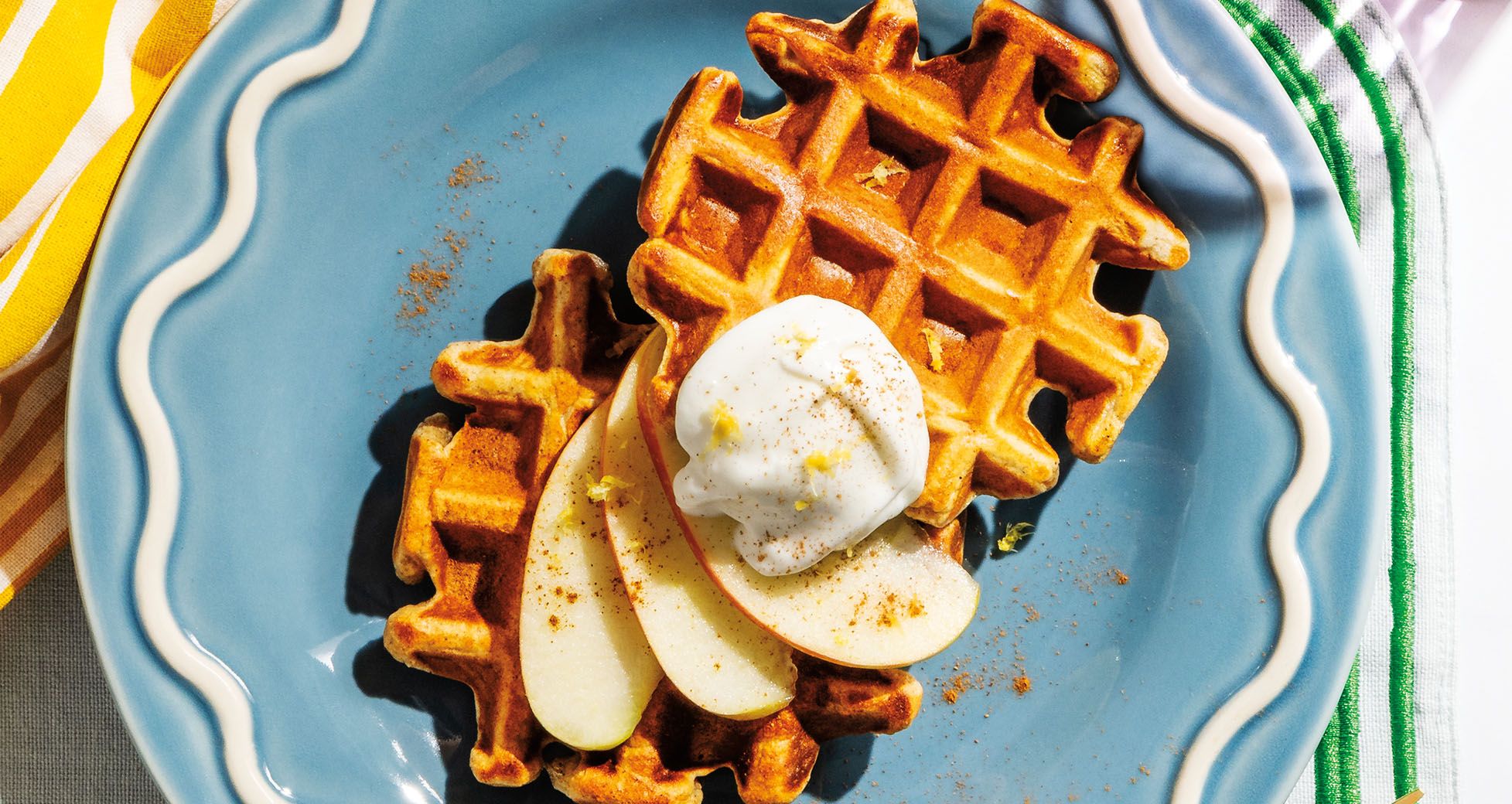 Apple-Ricotta Protein Waffle
