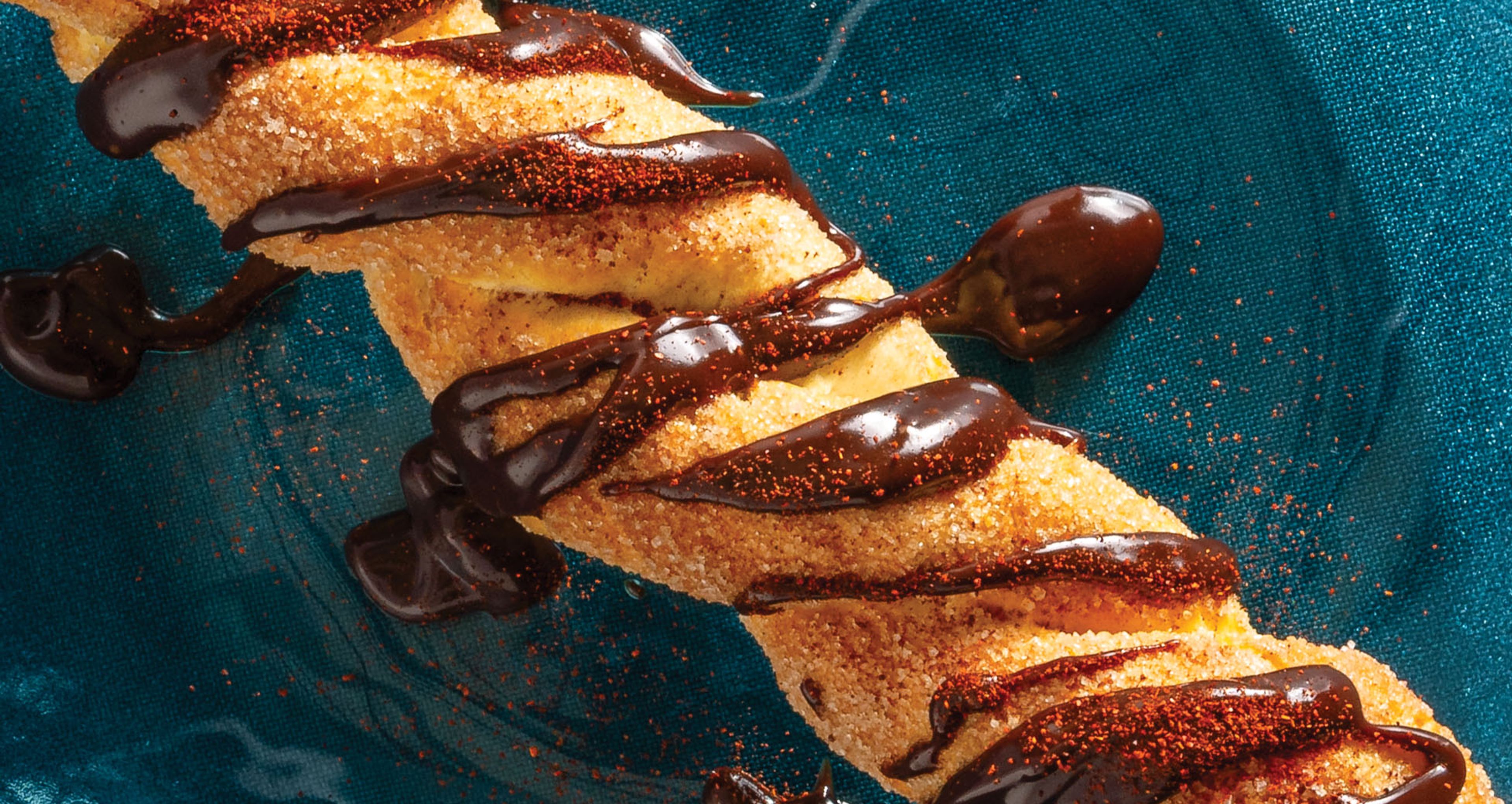Air Fryer Churros With Spicy Chocolate Sauce