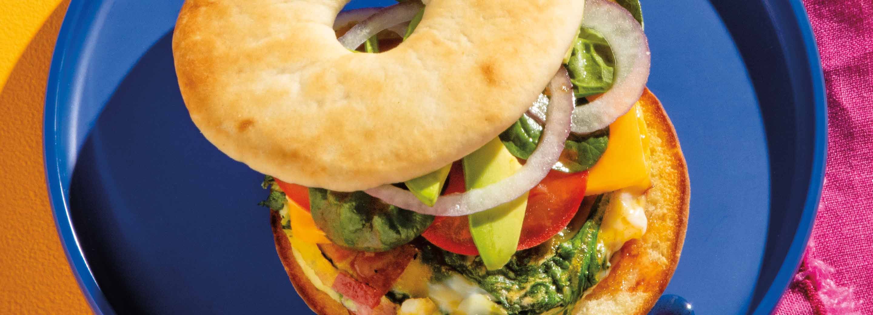 Sheet-Pan Spinach + Egg Bagel Sandwiches | Schnucks