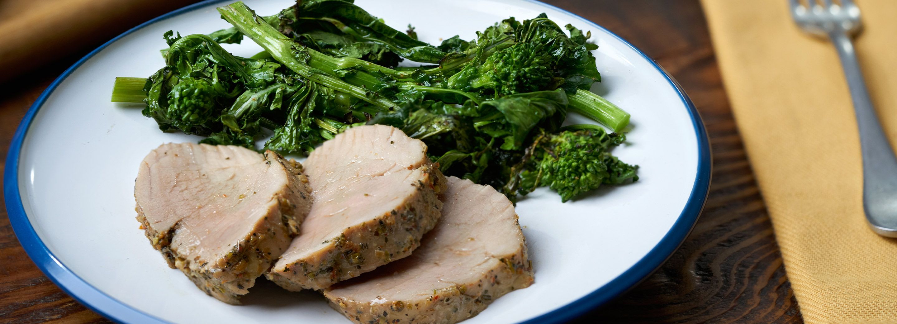 Tuscan Tenderloin with Roasted Broccoli Rabe