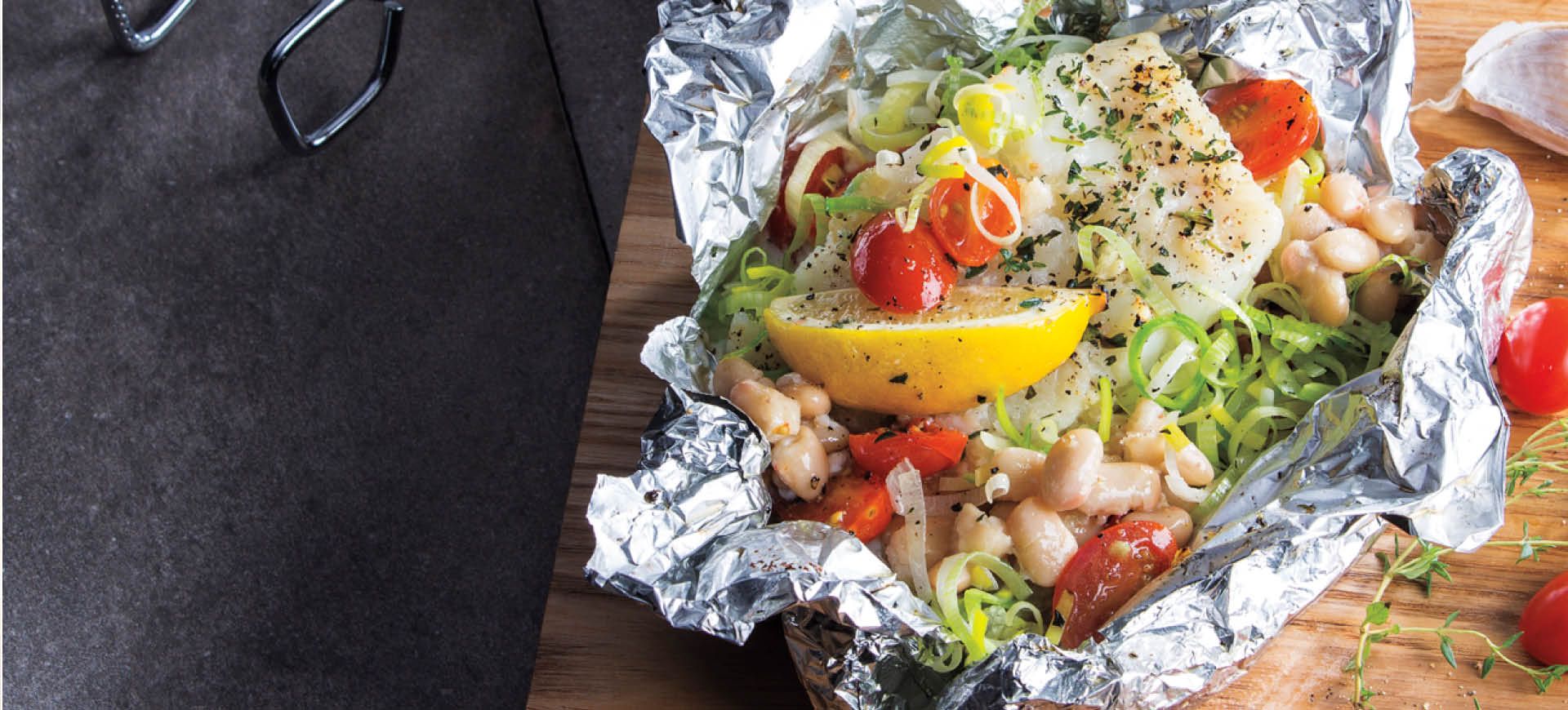 Grilled Cod, White Bean & Tomato Packets | Schnucks