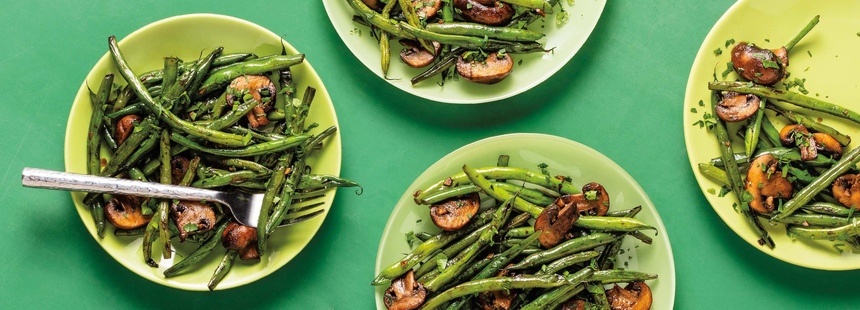 Balsamic Soy Mushrooms with Green Beans