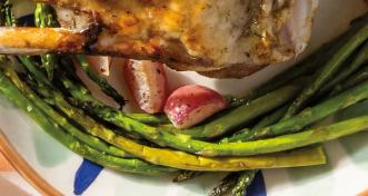 Bright and Creamy Roasted Asparagus With Radishes