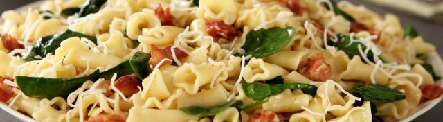 Campanelle with Spinach & Bacon